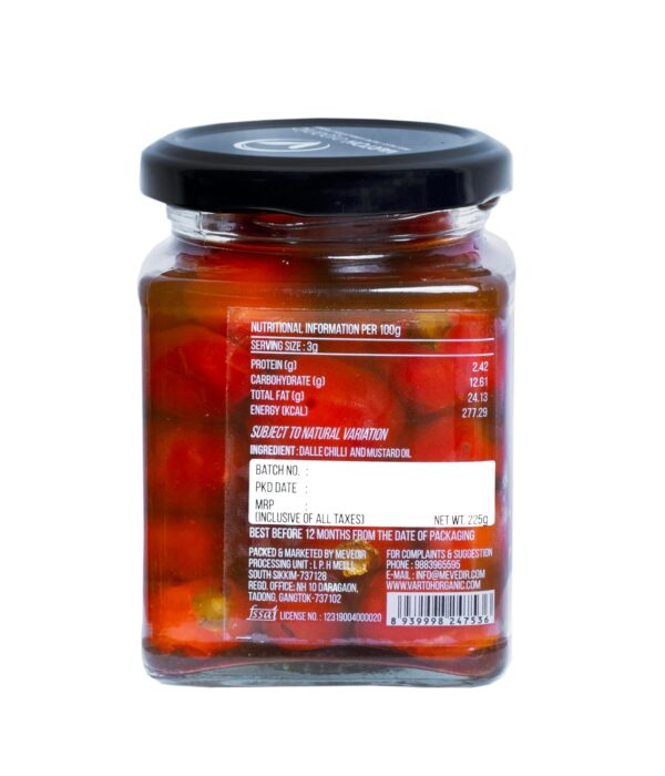 Dalle Chilli in Oil 225g | Organic Himalayan Chilli Oil Pickle — Sikkim Organic